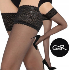 Прозорі панчохи 15 Den з силіконовою резинкою Lycra 